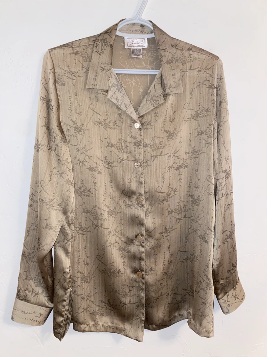 Vintage Women's Button-Up Blouse - Size 12