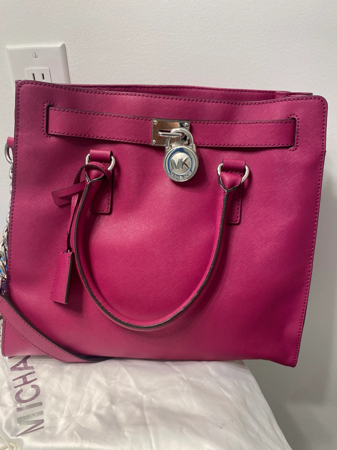Michael Kors Pink Leather Satchel Handbag