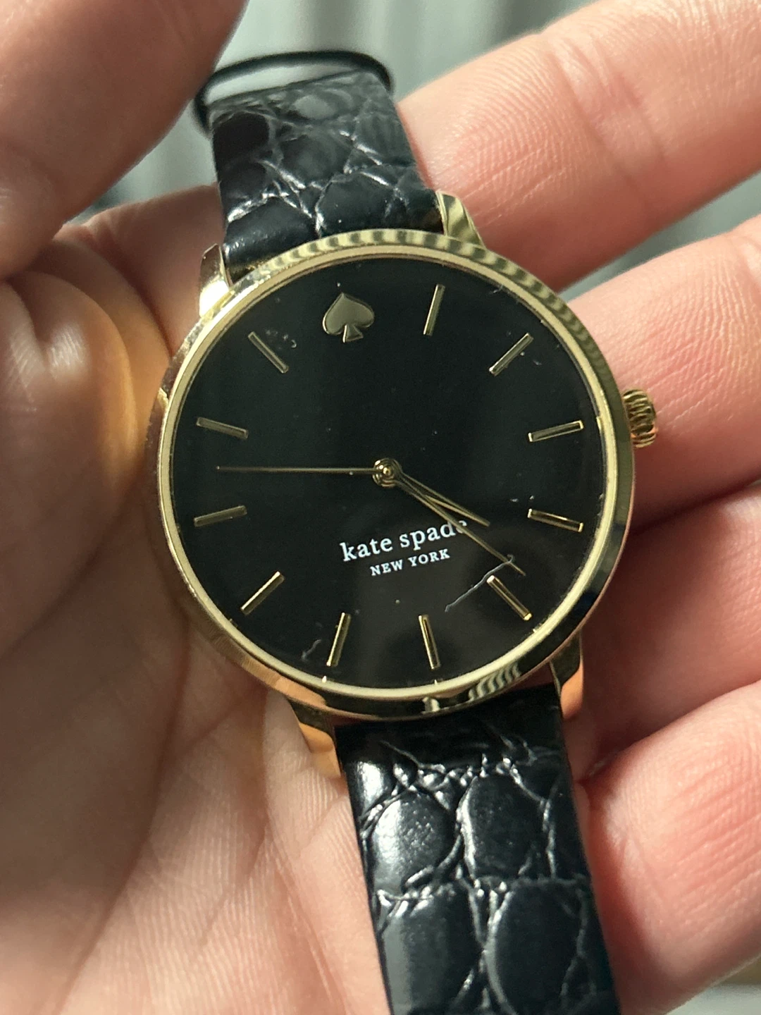 Kate Spade Women's Watch - Black Leather Strap
