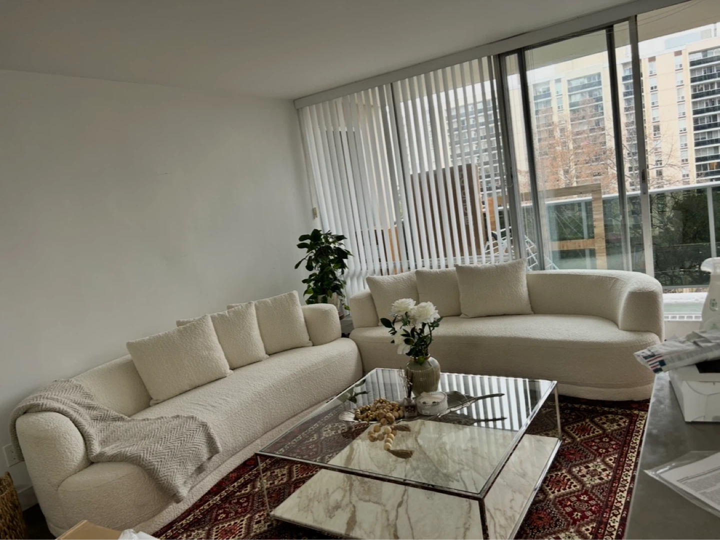 Cream Boucle Sofa and Loveseat Set - photo 3