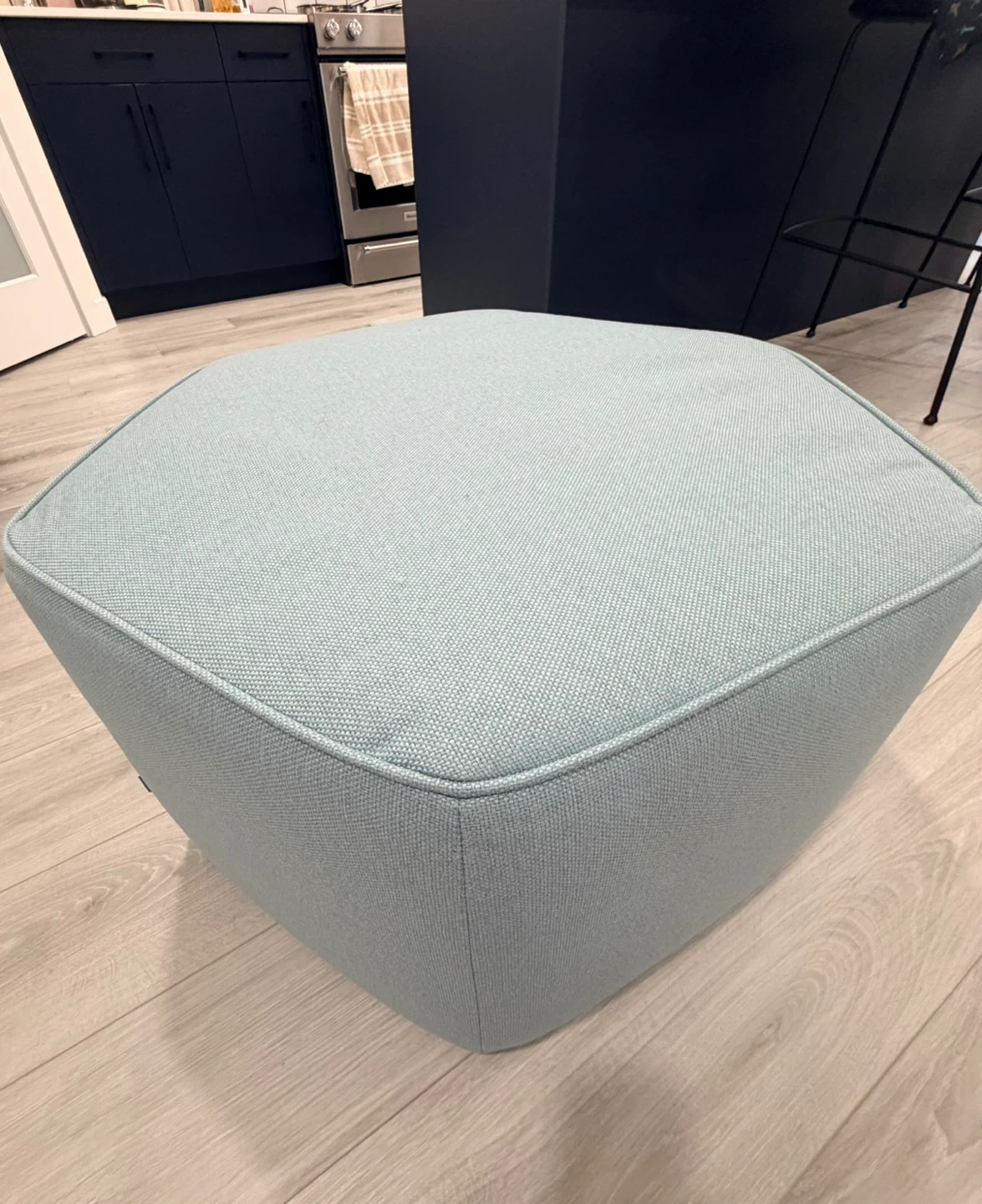 EQ3 Light Blue Hexagonal Ottoman - photo 2