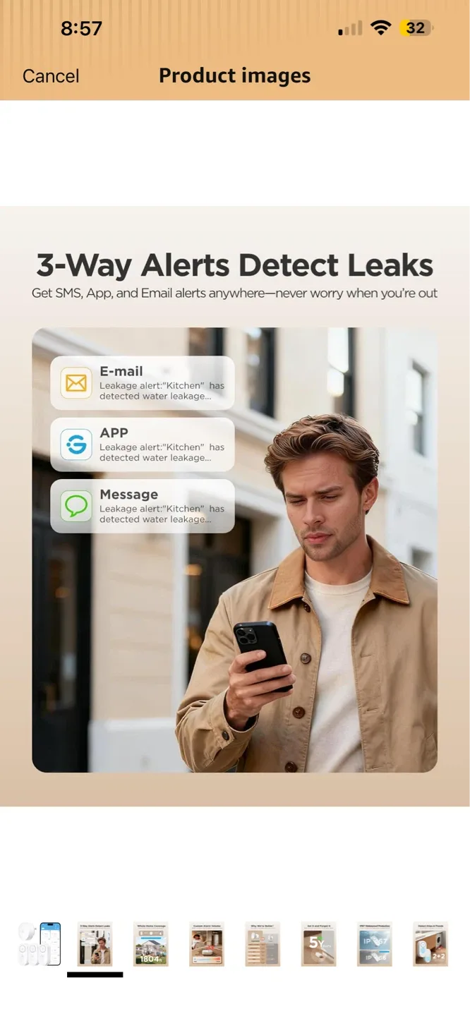 GoveeLife Smart Water Leak Detector 3-Pack - photo 2