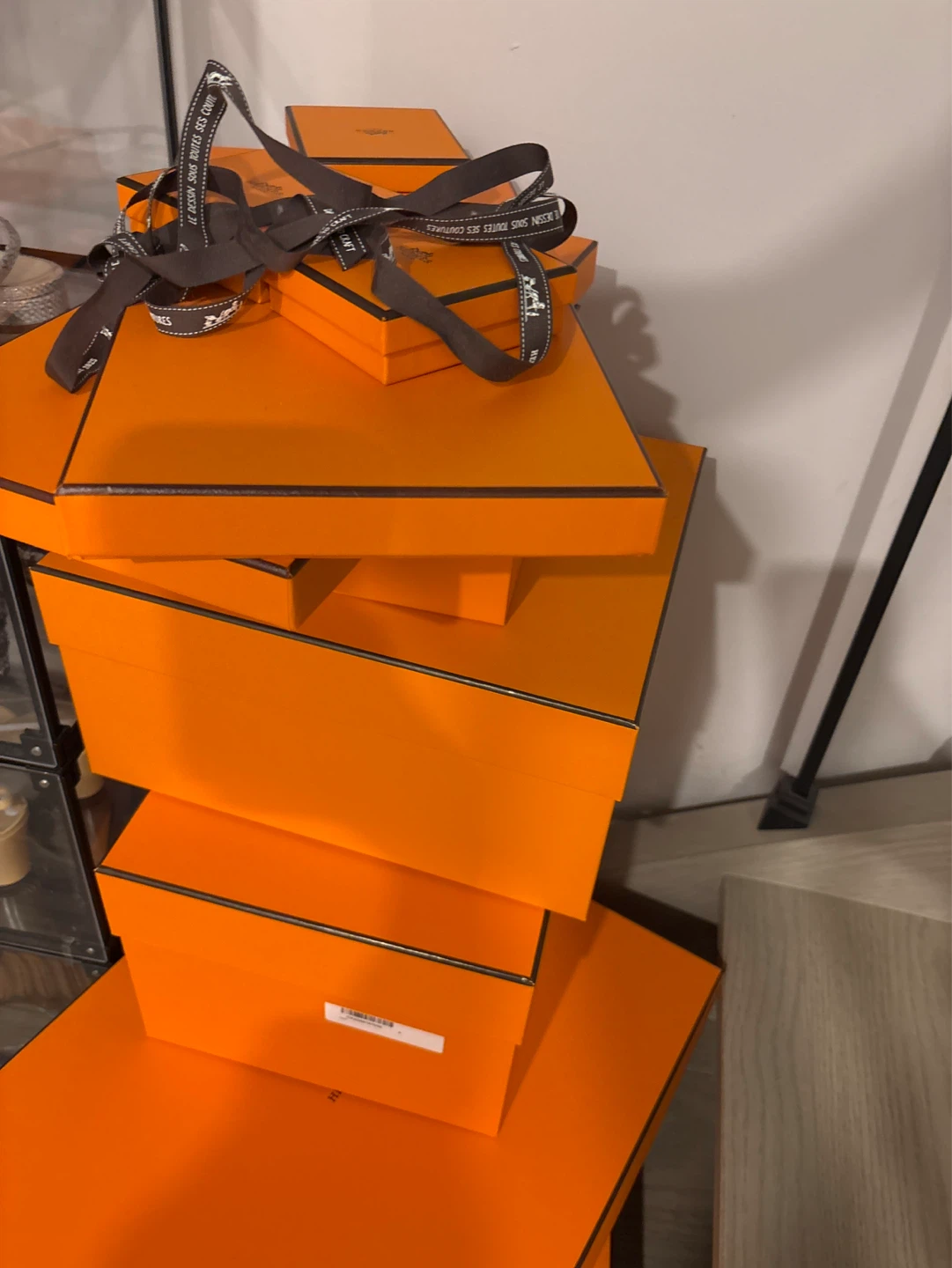 Hermès Orange Gift Boxes with Ribbon