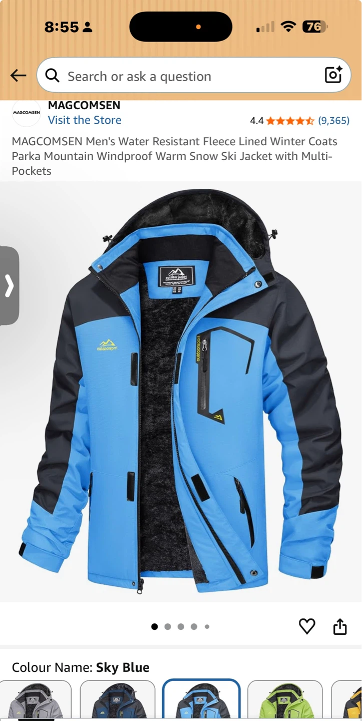 MAGCOMSEN Outdoor Jacket - Sky Blue - Size M - photo 5