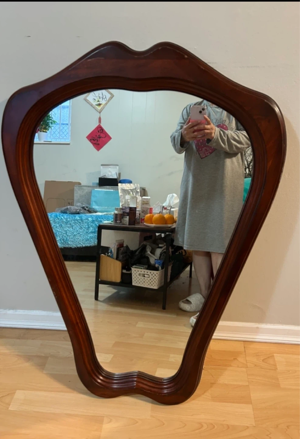 Vintage Wooden Framed Mirror