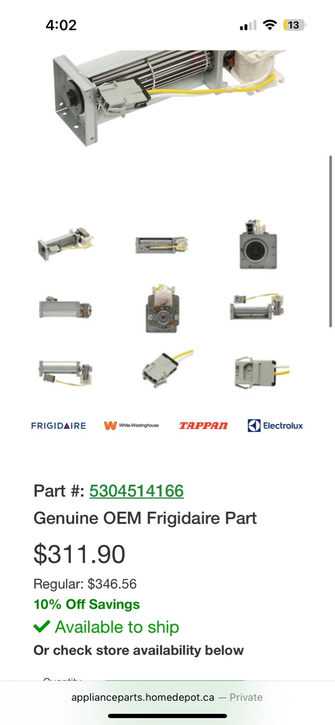 New Frigidaire 5304514166 Fan Assembly / Electrolux - photo 2