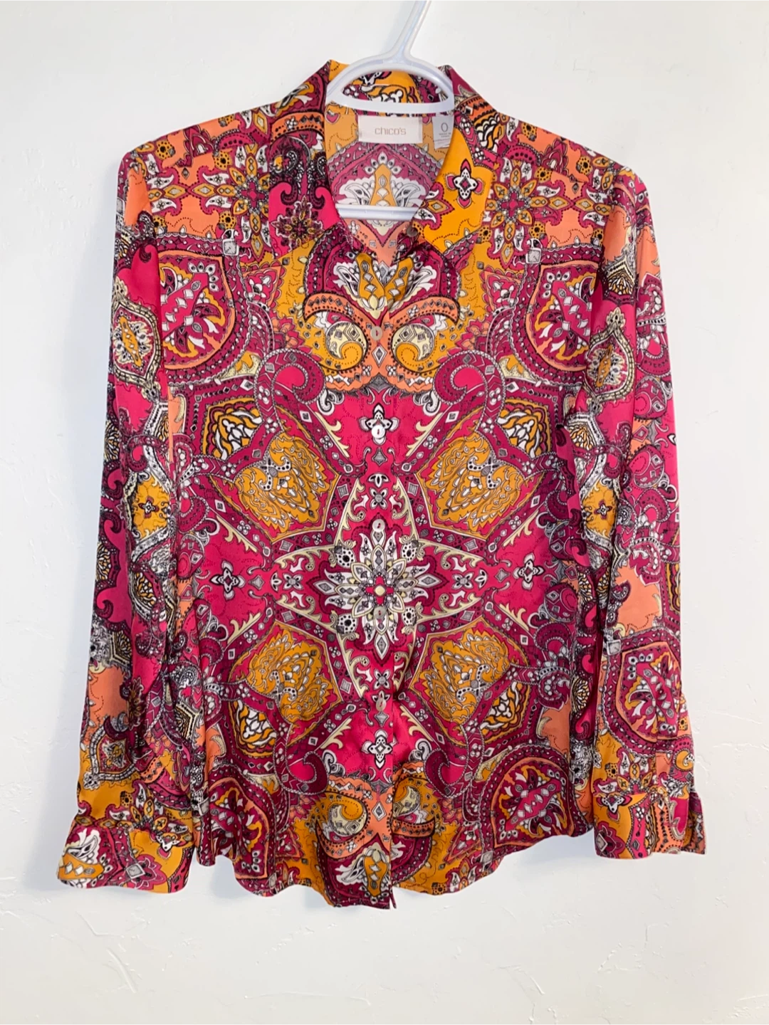 Chico's Paisley Print Button-Up Shirt Size 0