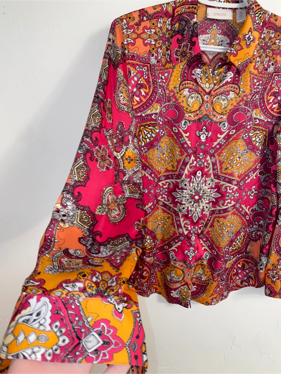 Chico's Paisley Print Button-Up Shirt Size 0 - photo 2
