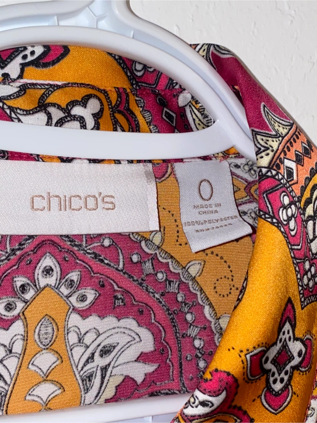 Chico's Paisley Print Button-Up Shirt Size 0 - photo 3