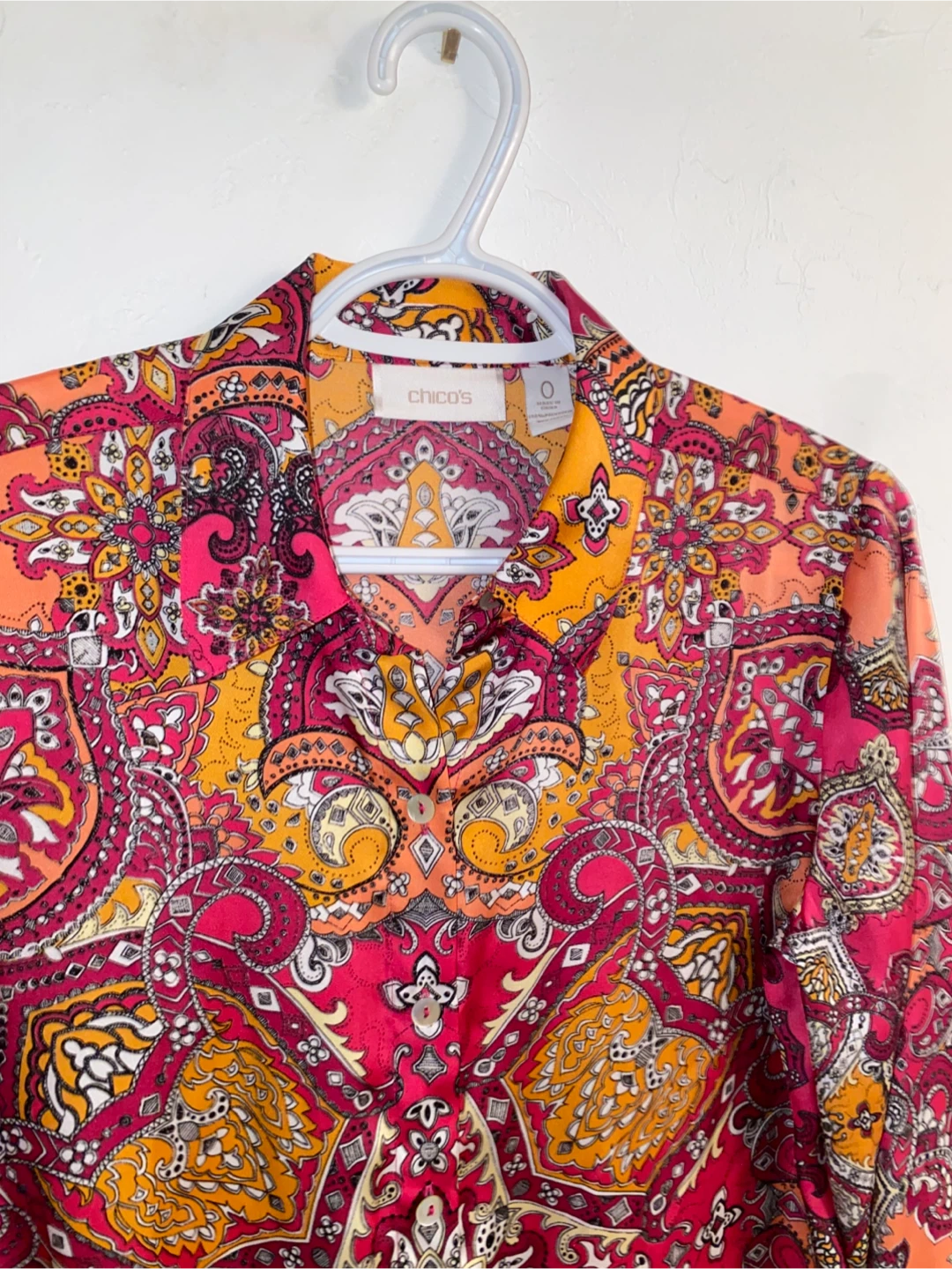 Chico's Paisley Print Button-Up Shirt Size 0 - photo 4