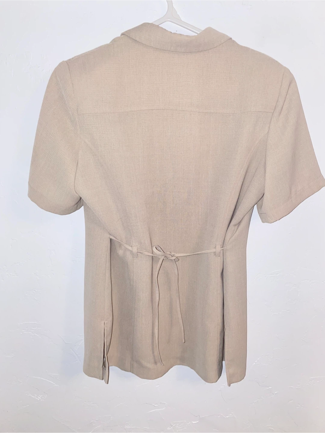 Jessica Women's Short Sleeve Button-Up Shirt - Beige - photo 3