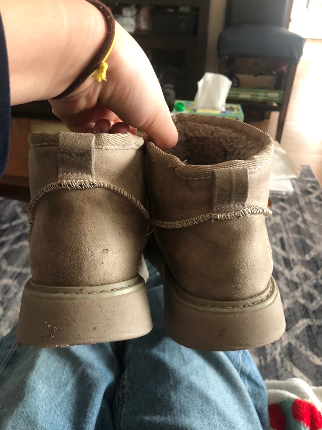 Skechers Women's Tan Faux Fur Lined Ankle Boots