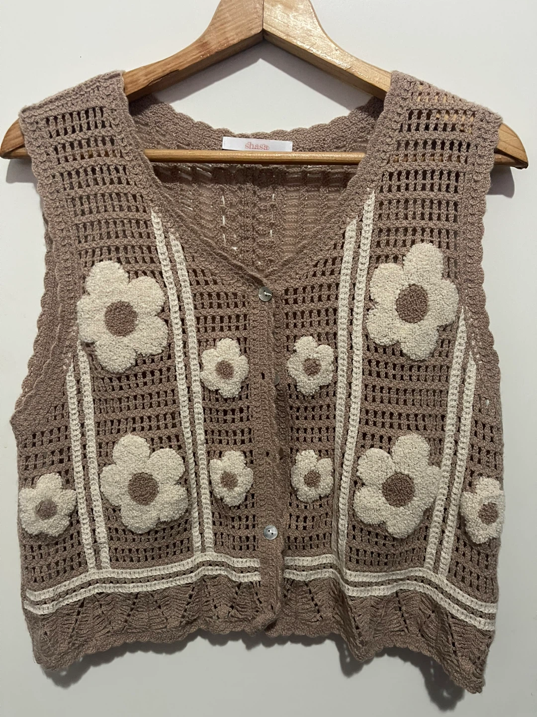 Shasa Crochet Flower Vest