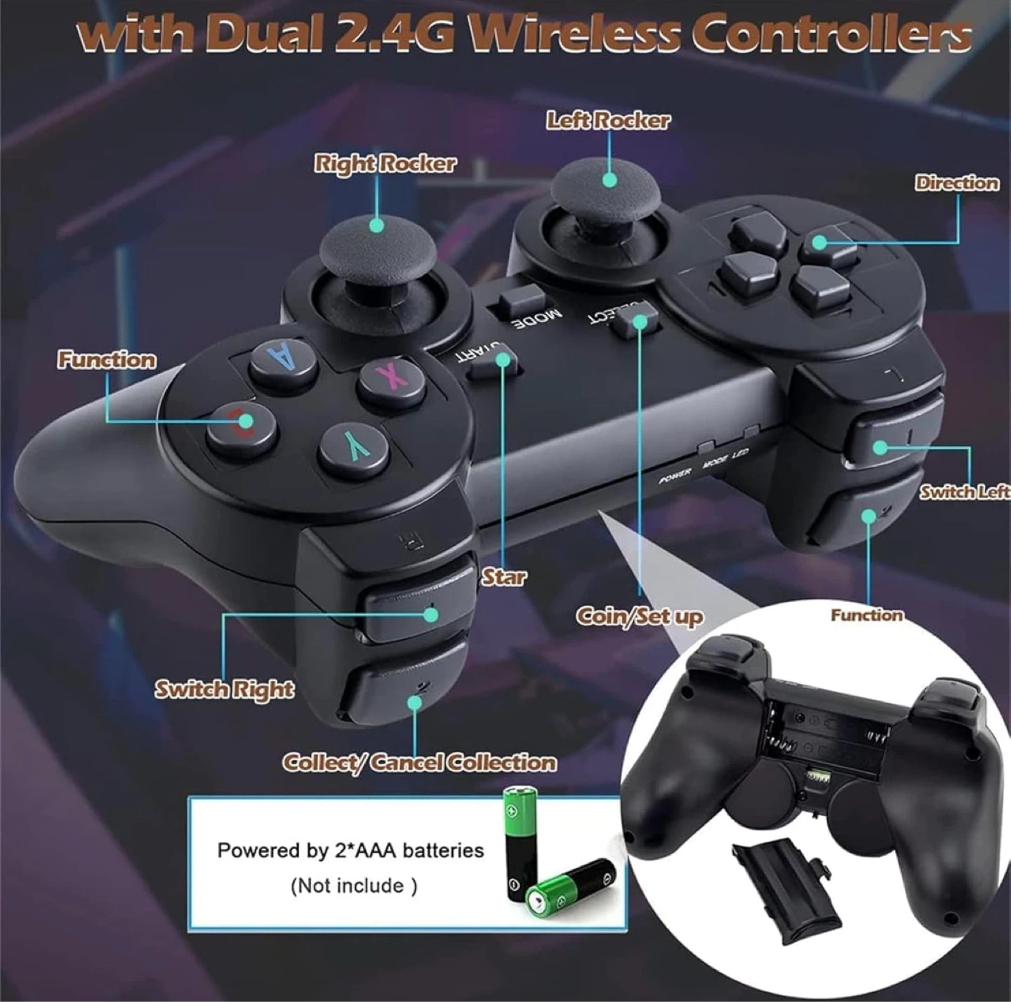 2.4G Wireless Game Stick Lite with Dual Controllers - photo 4