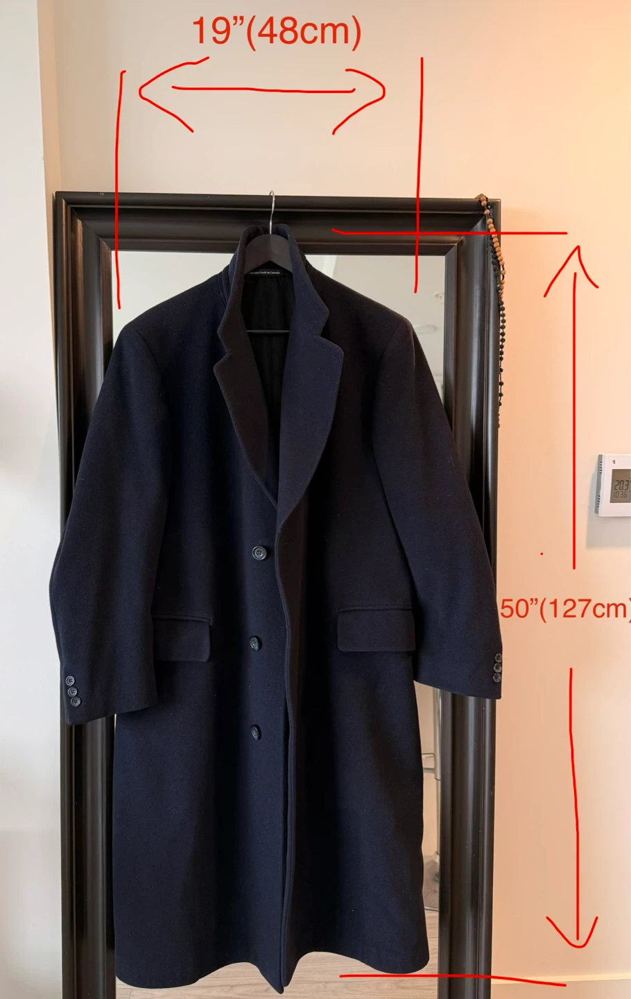 Men's Navy Wool Coat