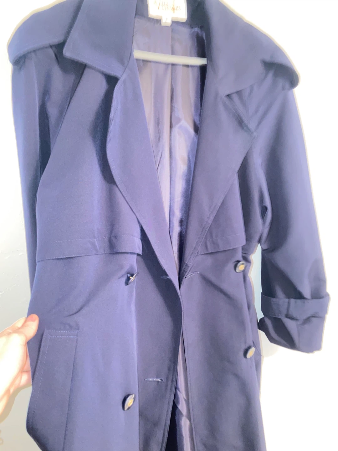 Vintage Navy Trench Coat - photo 4
