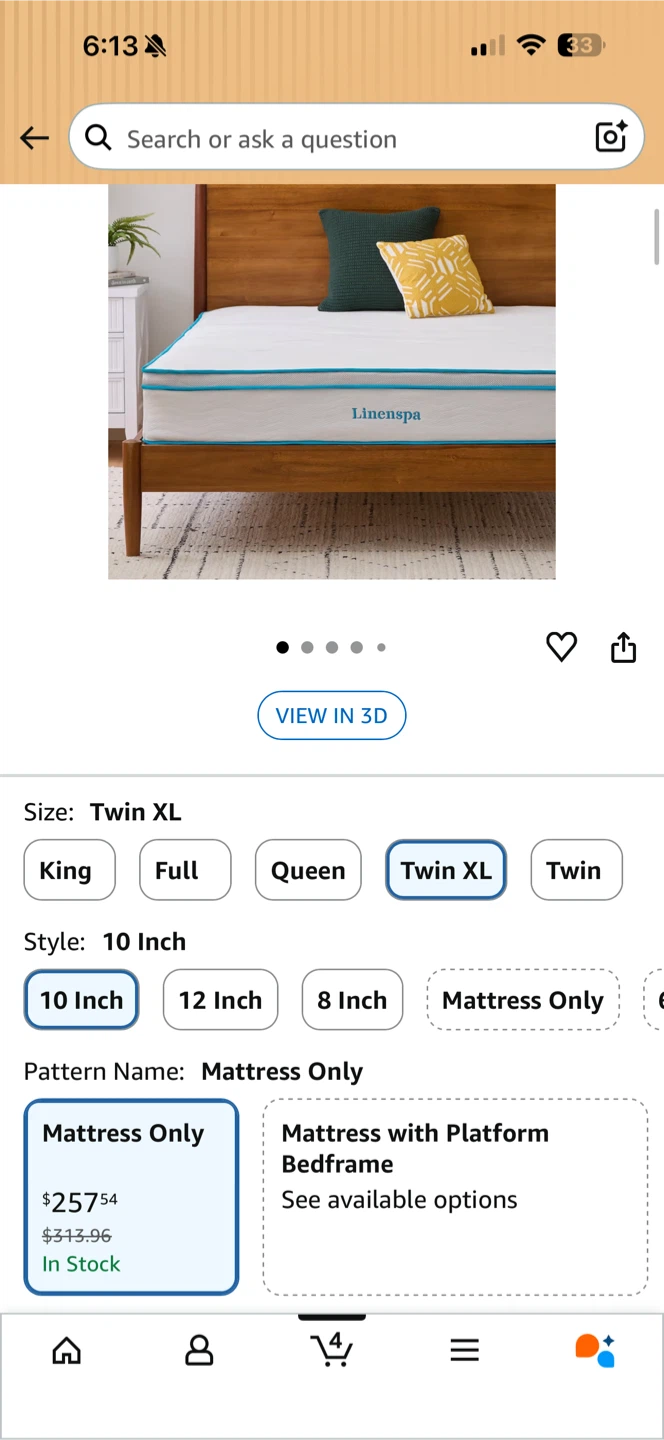Brand new Twin XL Mattress | Linenspa 10-Inch