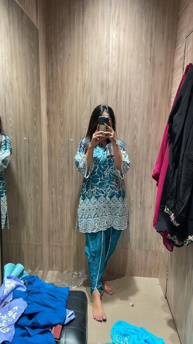 Embroidered Kurti and Pant Set
