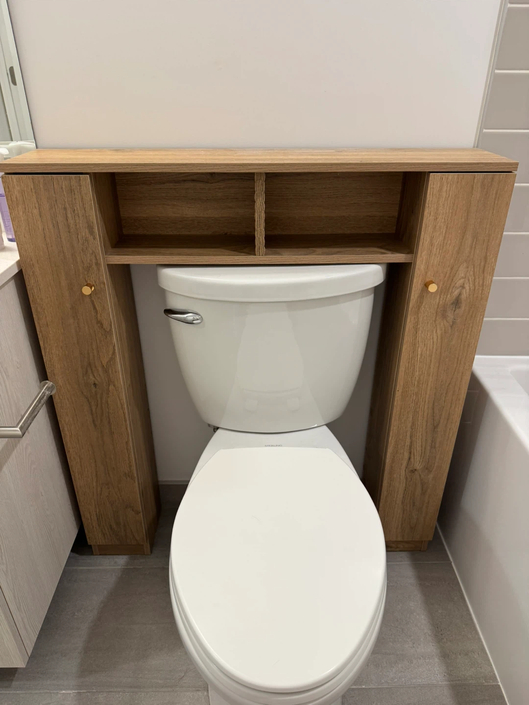 Over-the-Toilet Storage Cabinet with Shelves and Doors