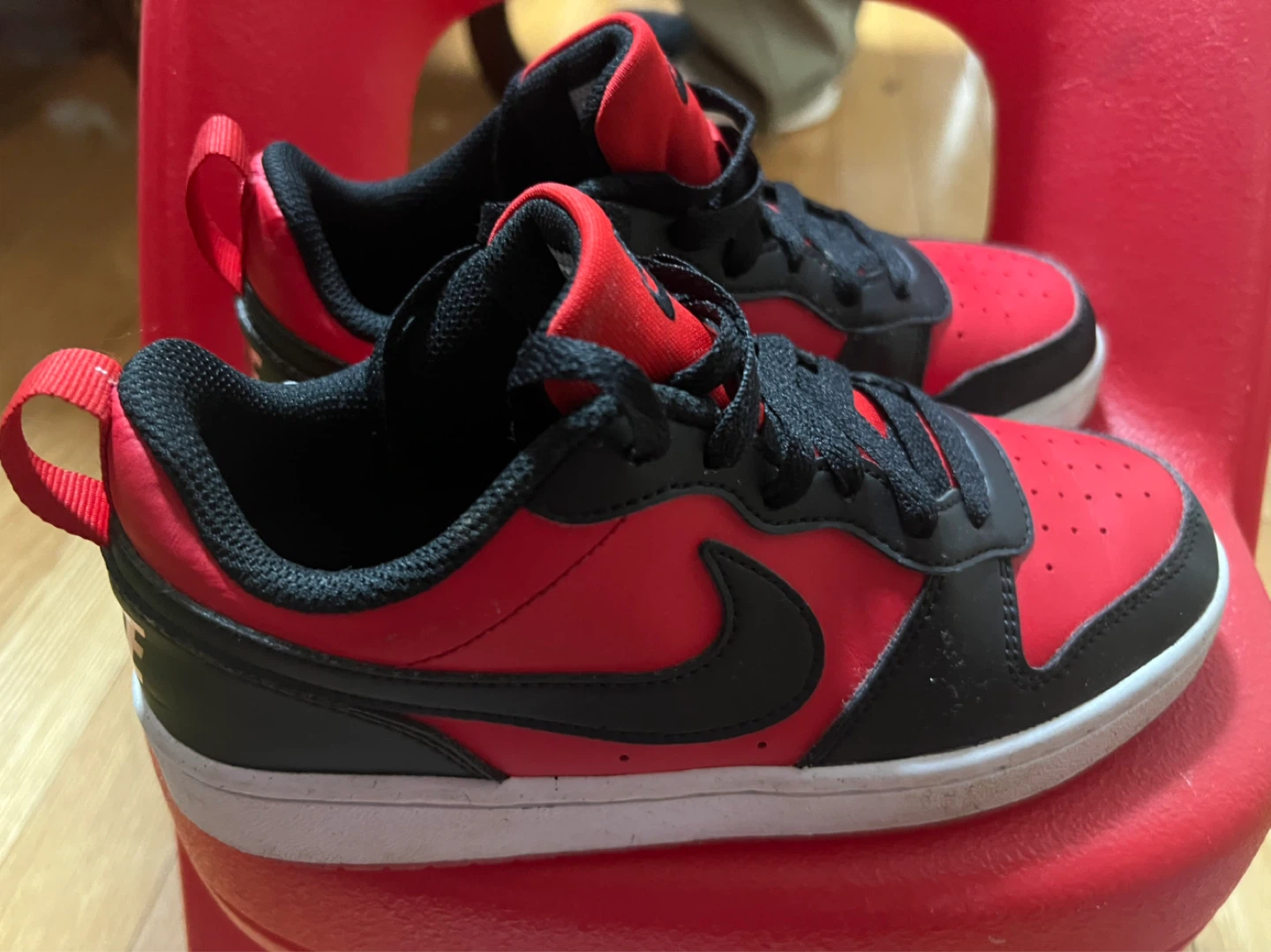 Nike Court Vision Low TD Shoes Red Black Size 4Y DV5456-600 - photo 2