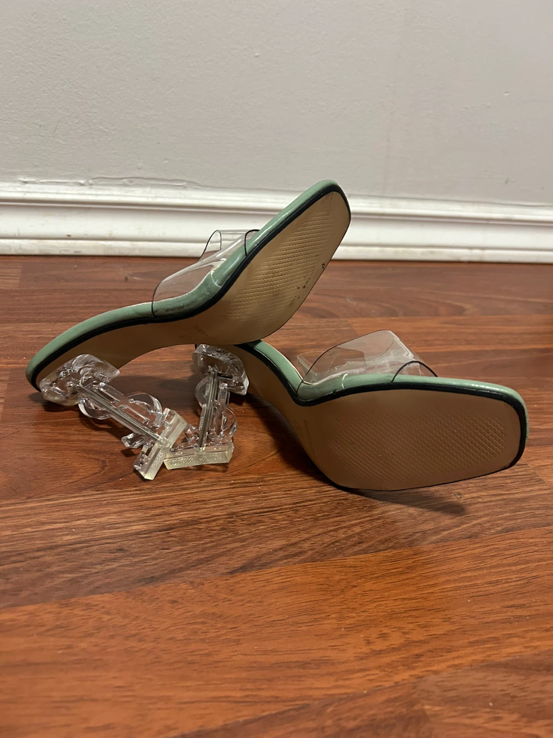 STARKELLA Women's Mint Green Clear Heeled Sandals Size 37 - photo 2