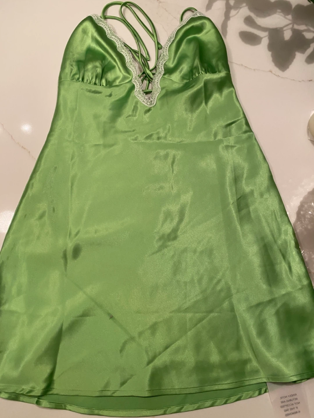 Green Satin Halter Neck Cami Slip Dress