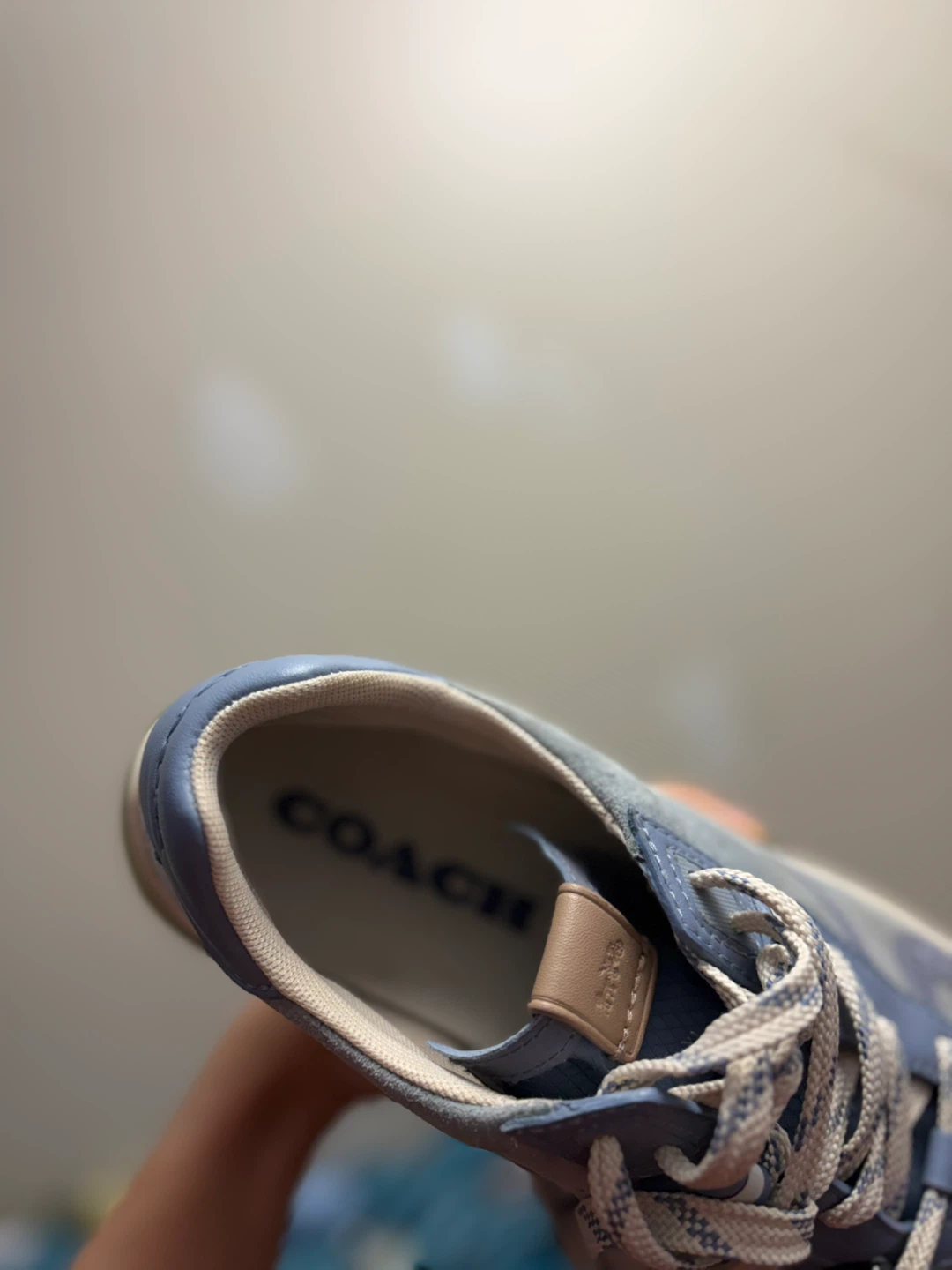 COACH Men's Blue Suede Low Top Sneakers - photo 4