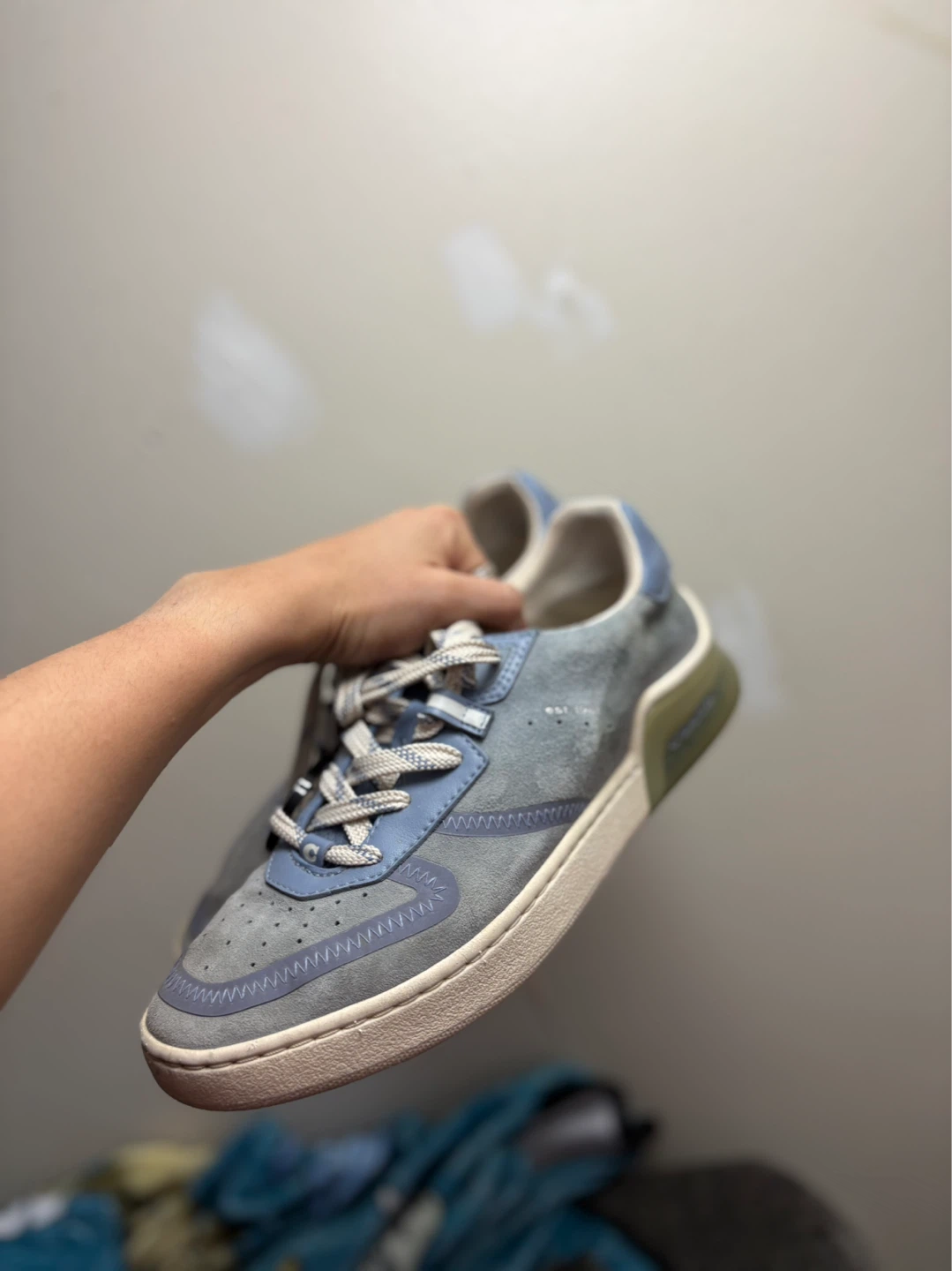 COACH Men's Blue Suede Low Top Sneakers - photo 3