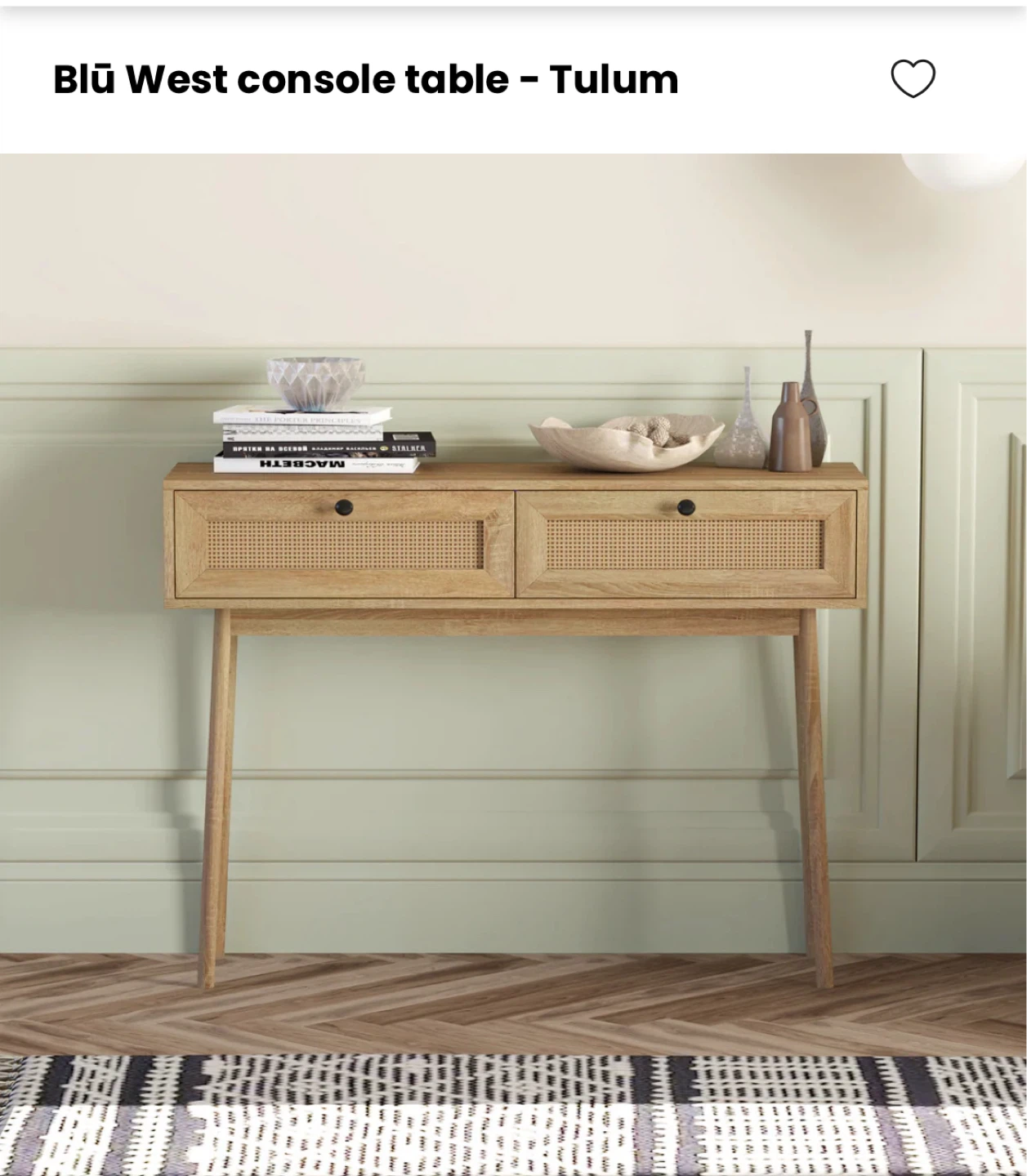 Blü West Tulum Console Table with Cane Doors - photo 2