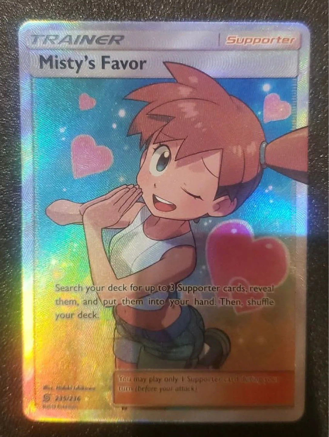 Pokemon TCG Misty's Favor Supporter Trainer Card 235/216