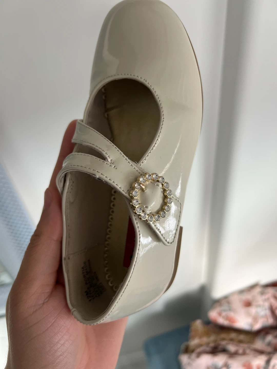 Kids Rachel Shoes Patent Mary Jane Flats - Cream- Size 2M - photo 3