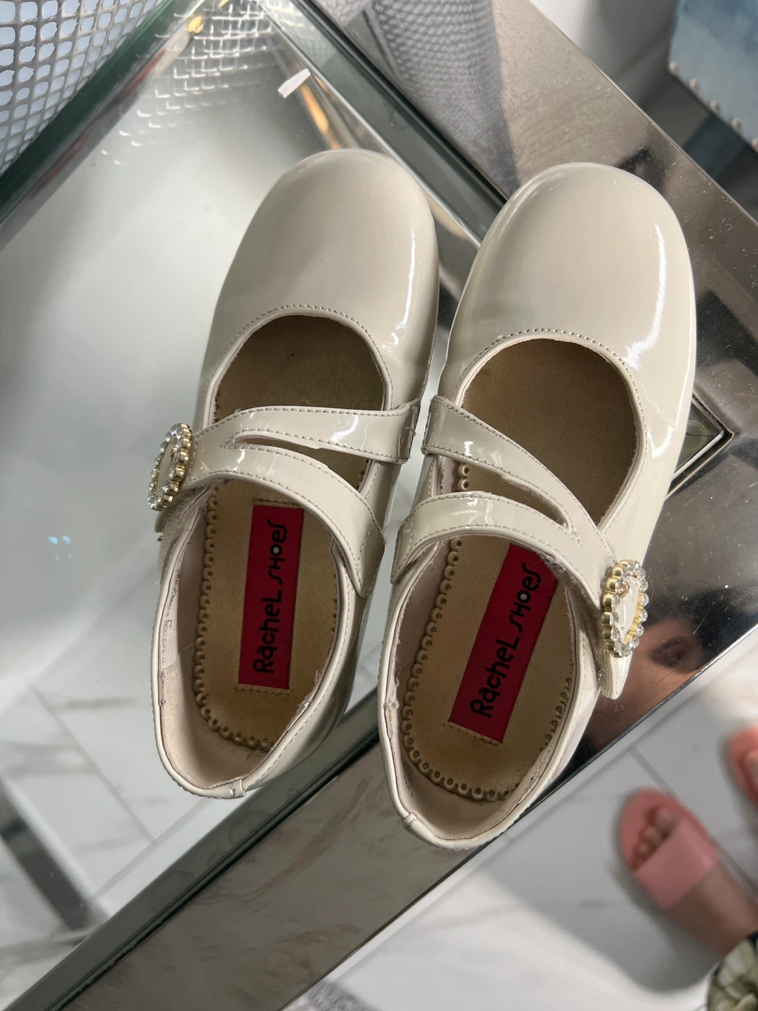 Kids Rachel Shoes Patent Mary Jane Flats - Cream- Size 2M - photo 2