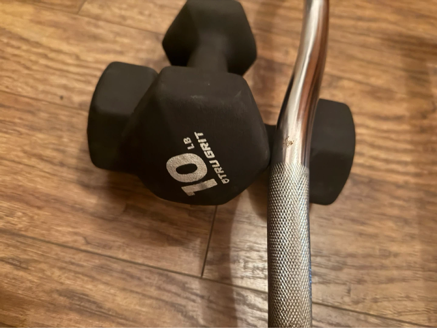 Tru Grit Dumbbells, Curl Bar, and Doorway Pull-Up Bar Set - photo 2