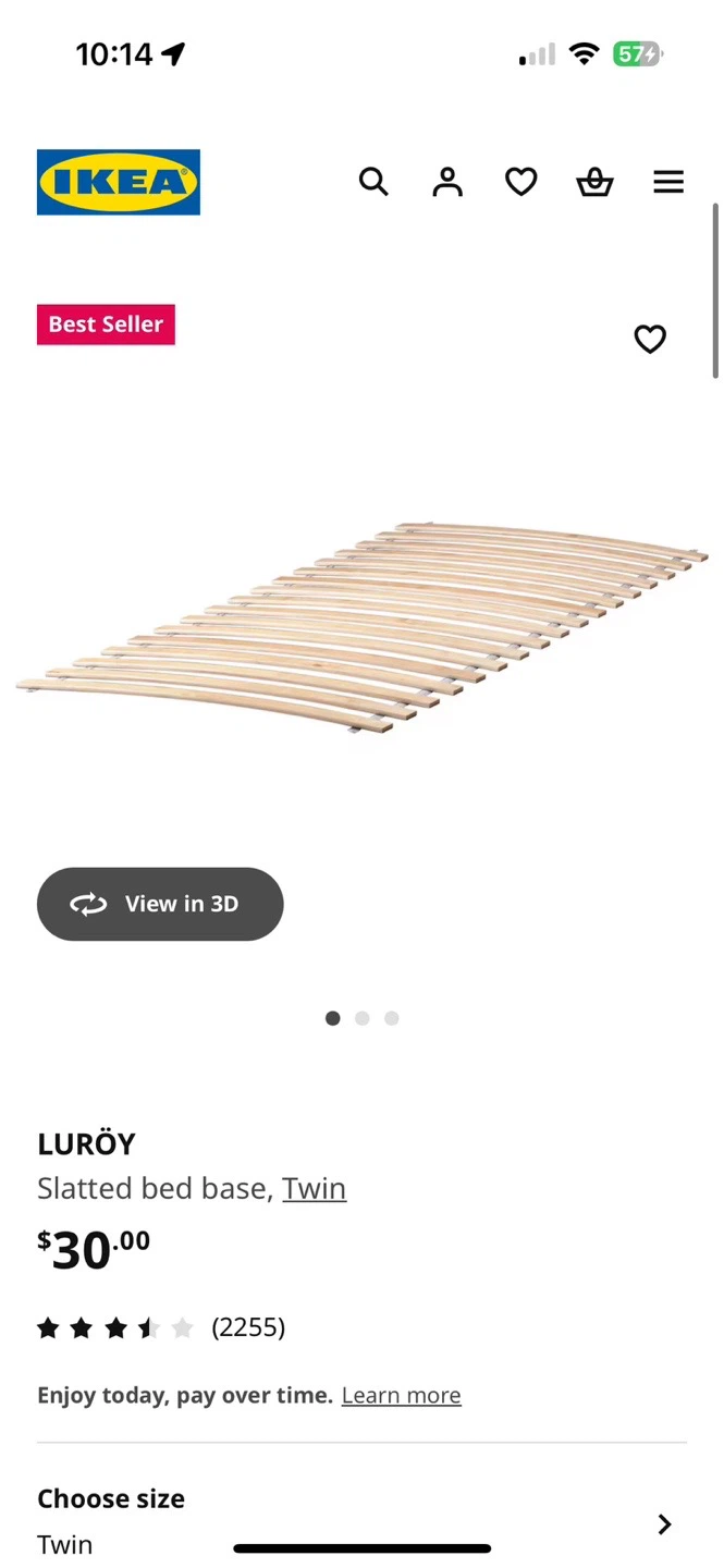 IKEA bed set  (bed frame, mattress, and bed base.) - photo 3