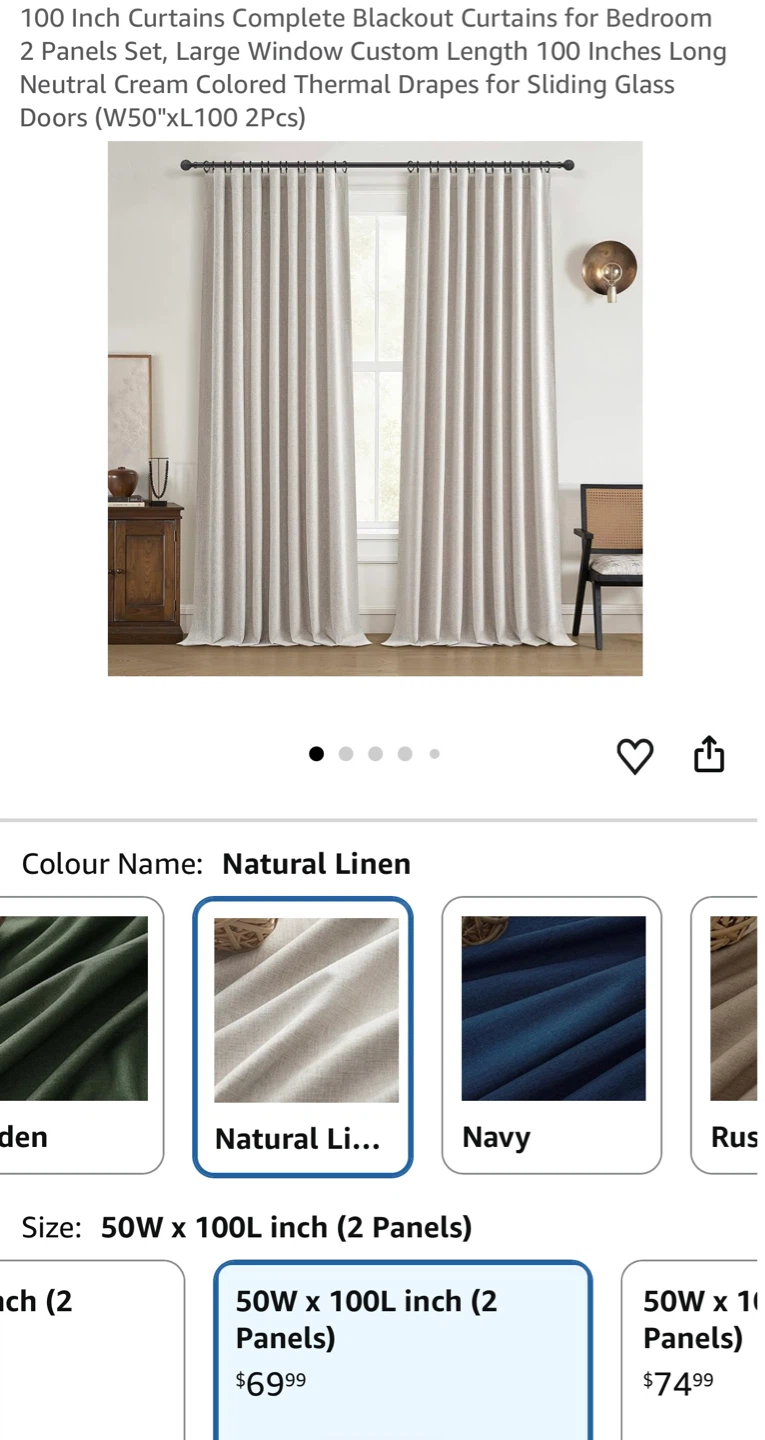 Blackout linen curtains (350 gsm extremely thick) - photo 3