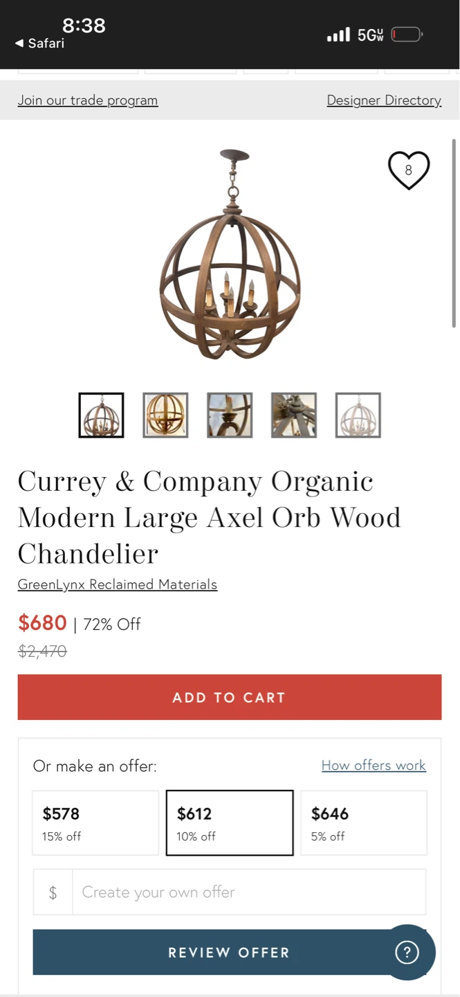 Currey and company organic modern large axel orb wood chandelier - photo 2