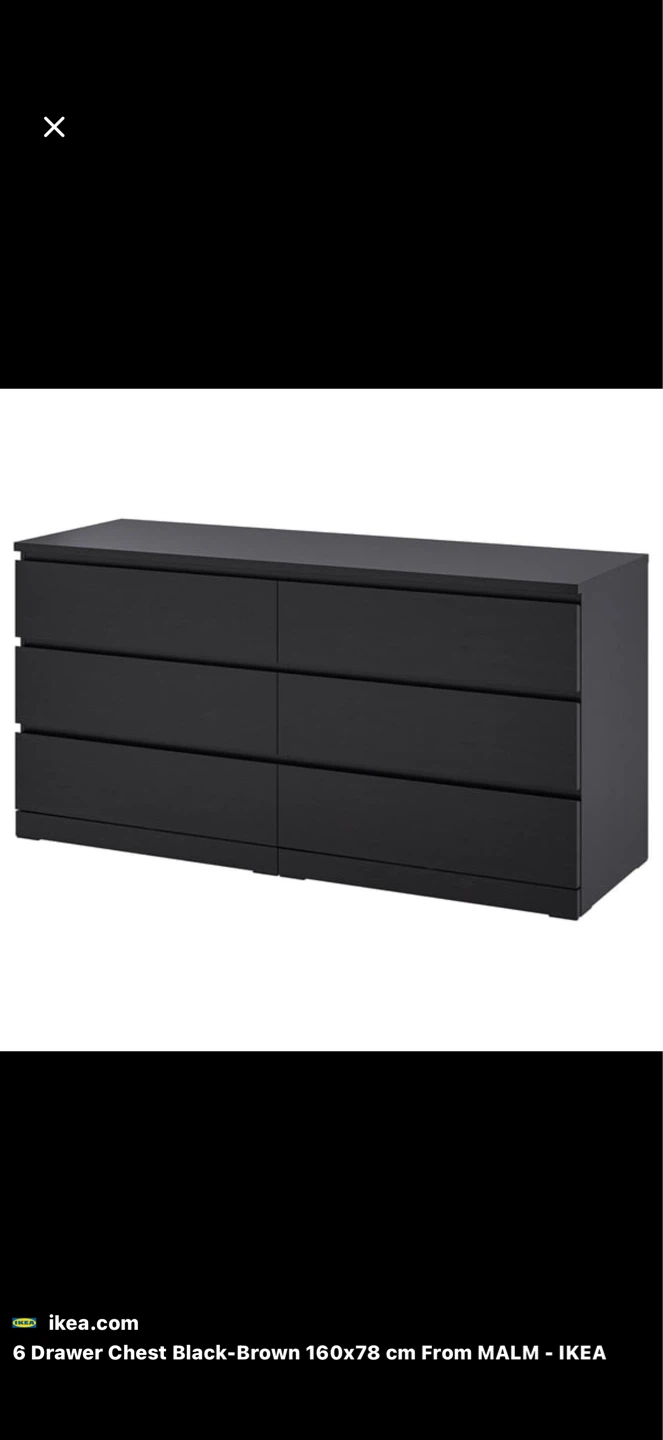 Malm Ikea Chest 6 Drawer Dresser