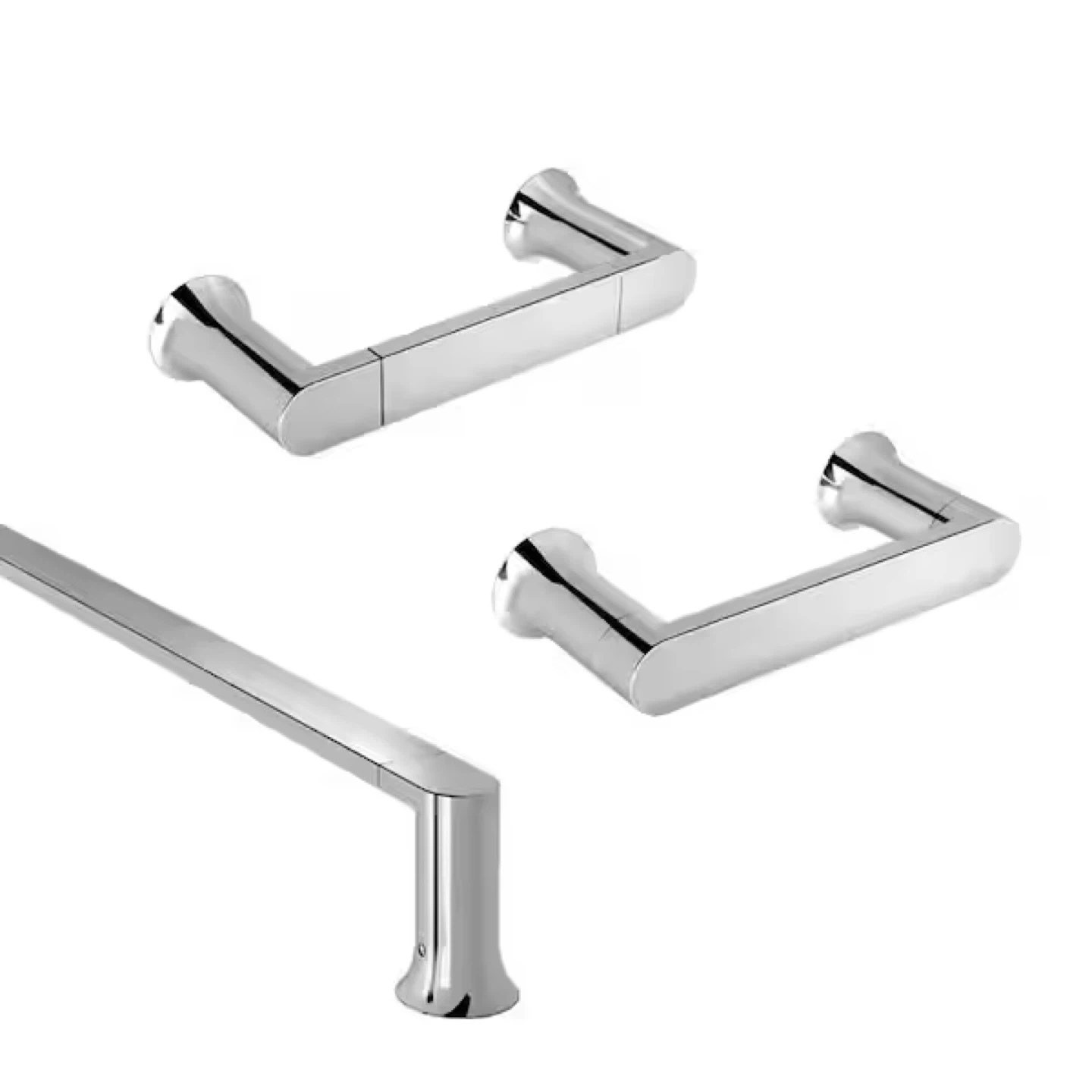 Set of 4 Moet Genta Chrome Silver Bath Hardware Set Towel Bar - photo 2
