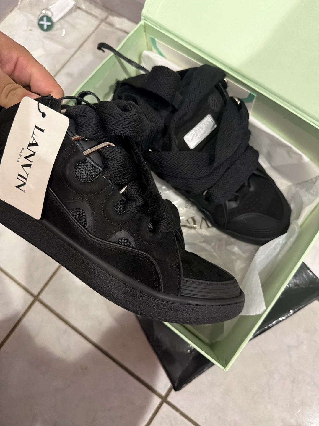 Lanvin Paris Black Low Top Sneakers