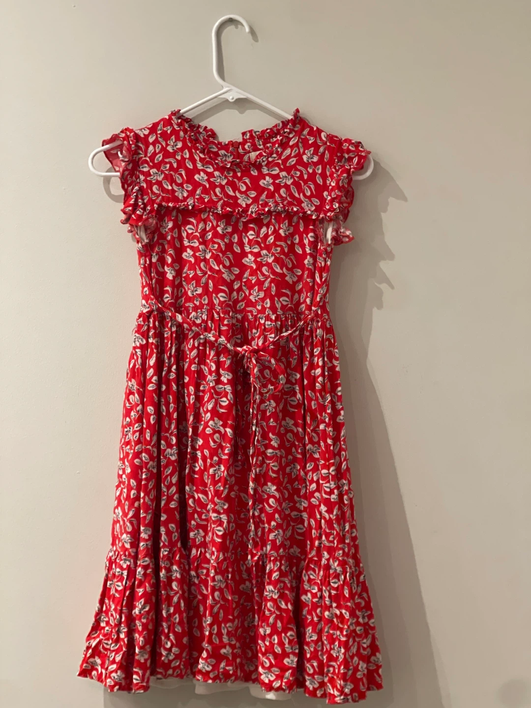 Kids Red Floral Print Dress