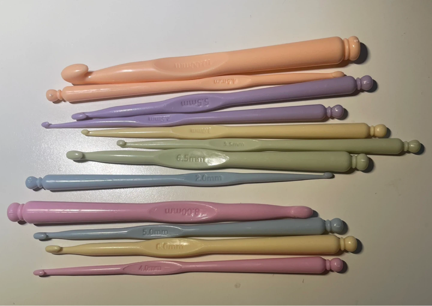 Plastic crochet hooks