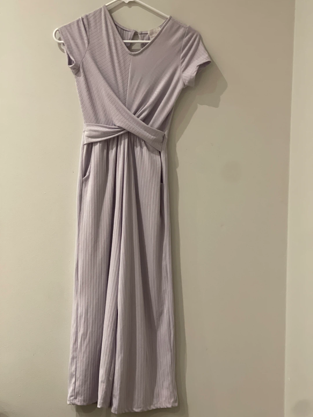 Light Purple Ribbed Jumpsuit