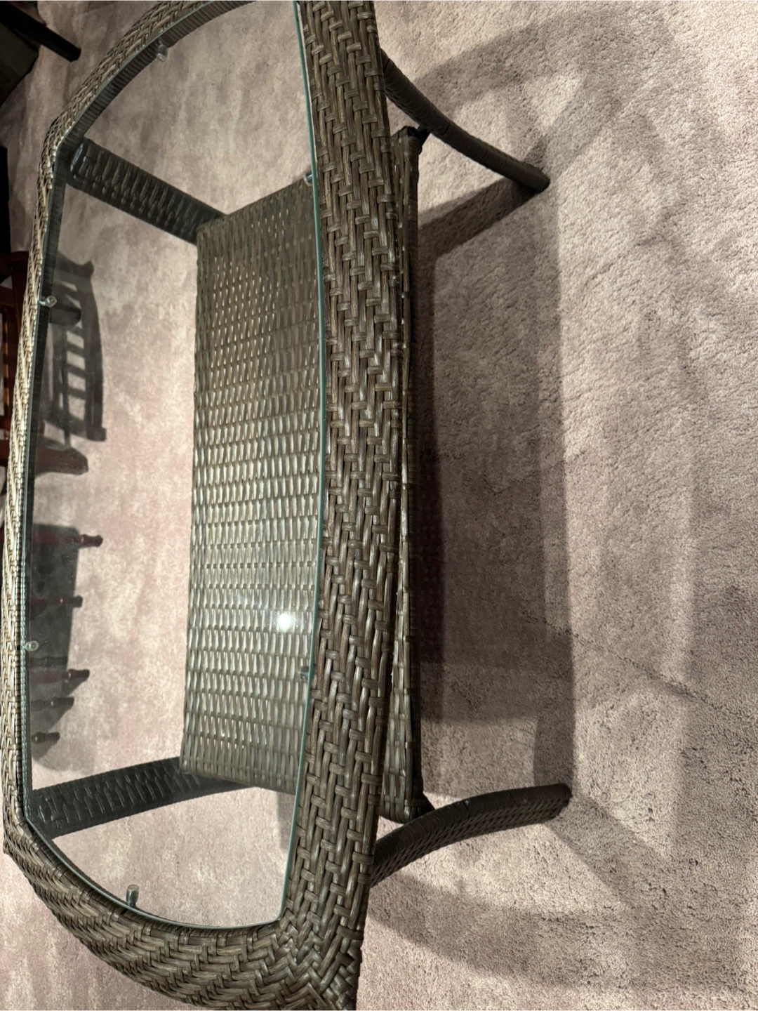 Wicker and Glass Coffee Table - photo 3