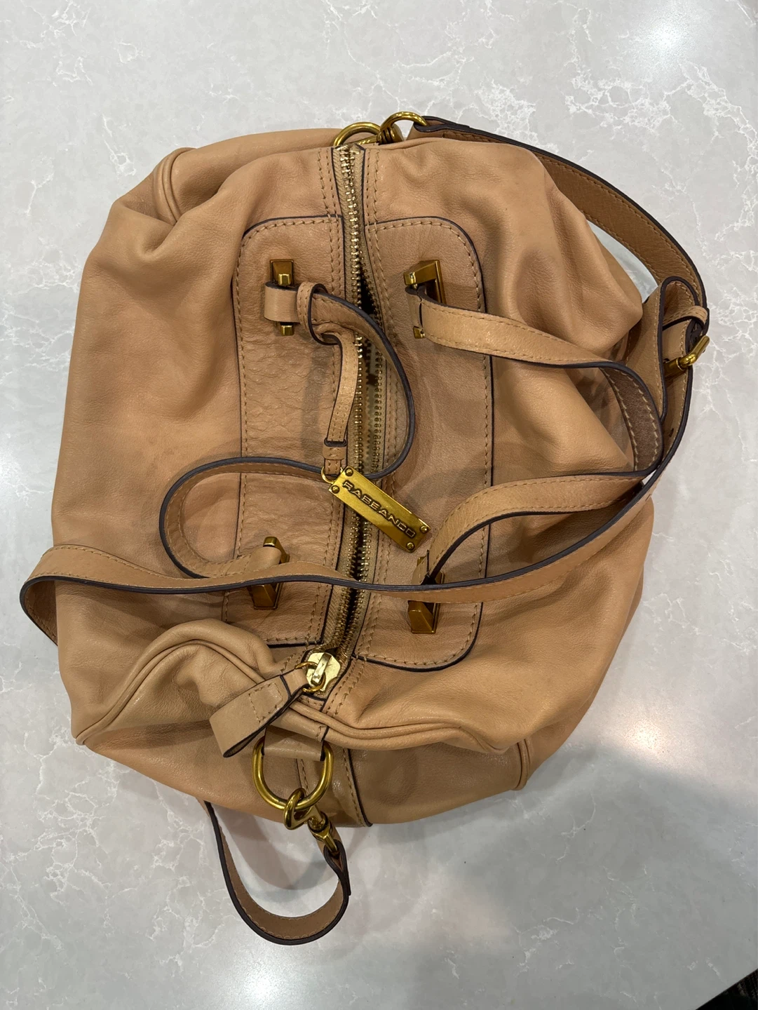 Rabeanco Beige Leather Satchel Bag - photo 2