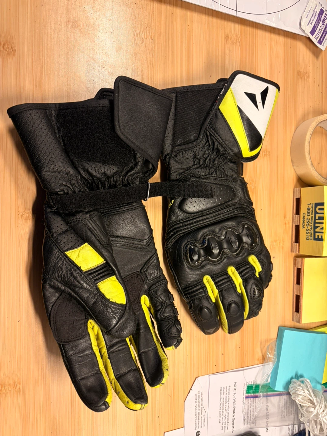 Dainese Motorcycle Gloves - Black/Yellow - Size L - photo 2