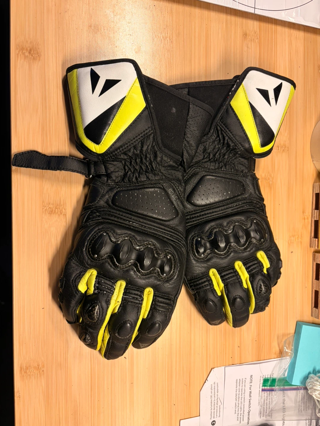 Dainese Motorcycle Gloves - Black/Yellow - Size L