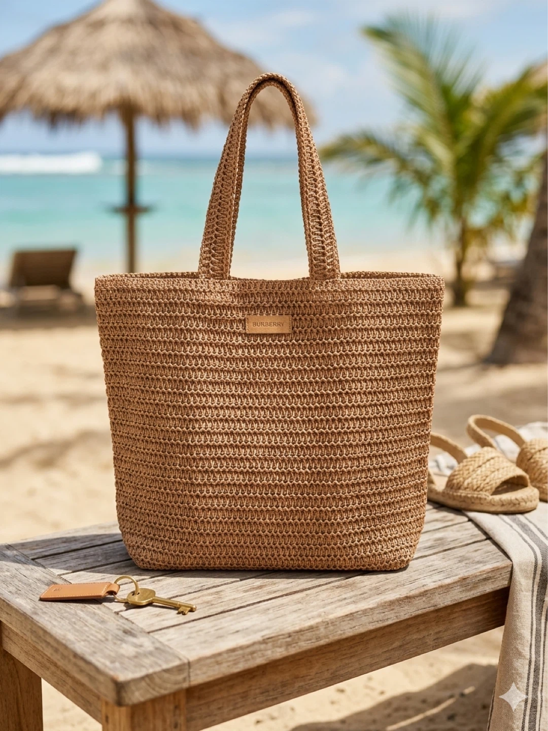 Burberry Straw Tote Bag