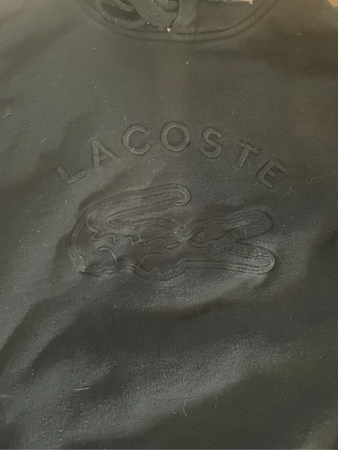 Black Lacoste Hoodie with Embossed Logo - photo 2