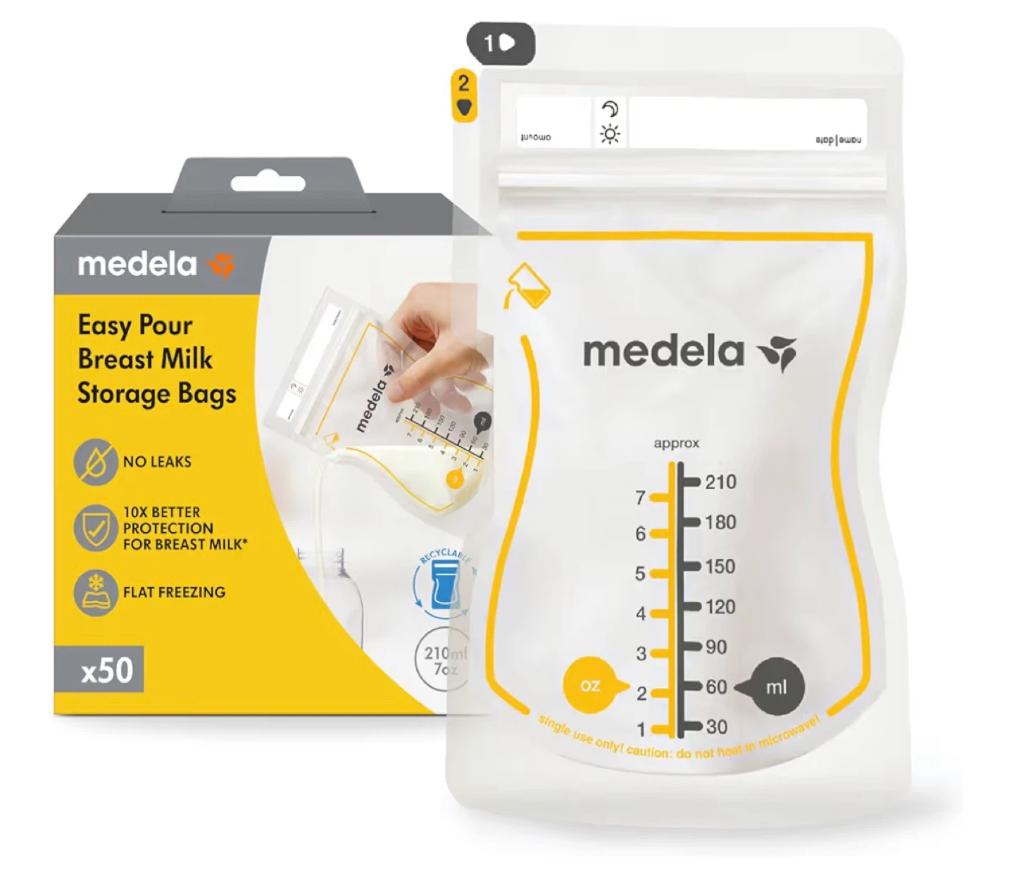 Medela Easy Pour Breast Milk Storage Bags - 50 Count