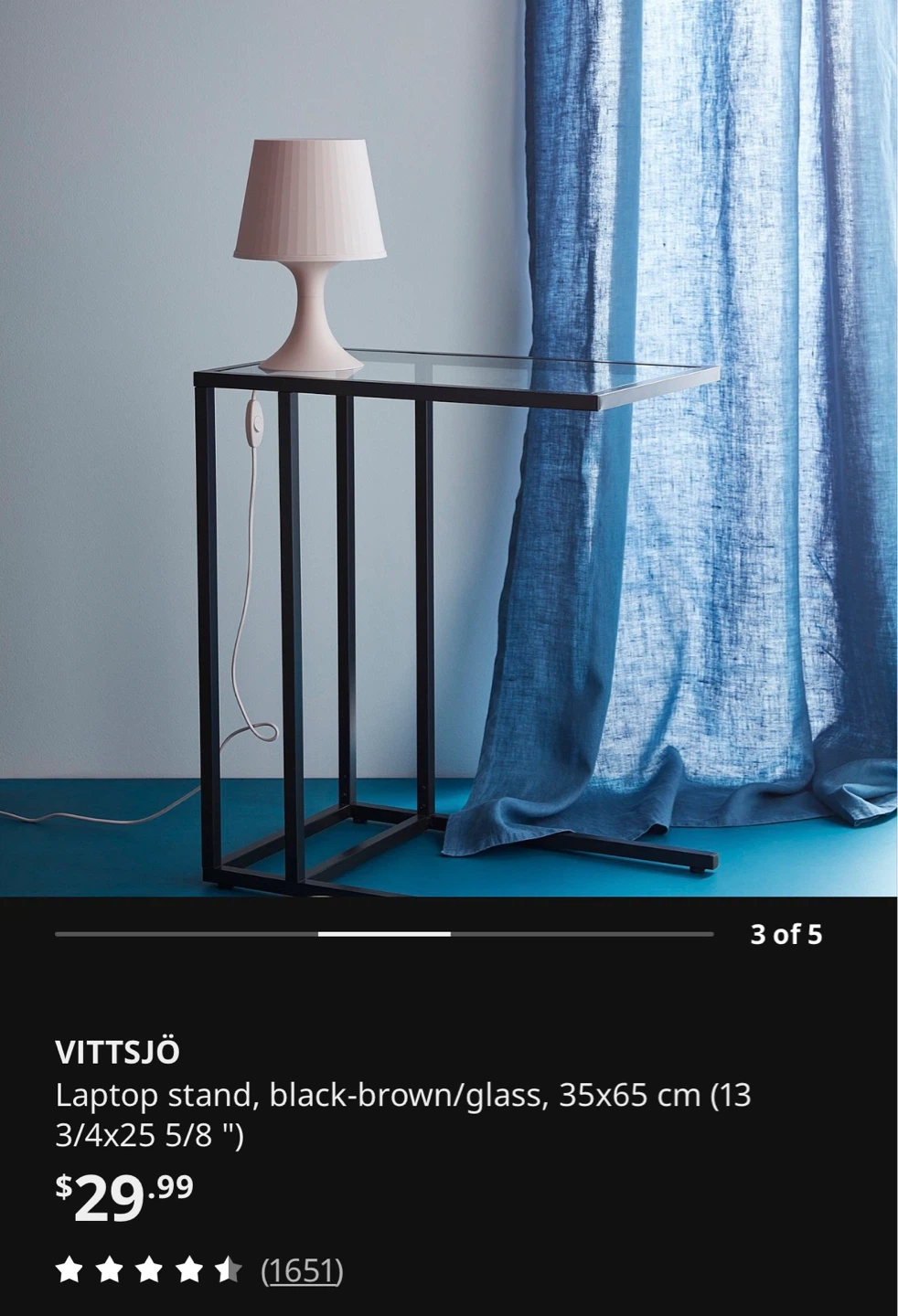 IKEA VITTSJÖ Glass Side Table
